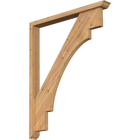 Ekena Millwork Merced Traditional Smooth Bracket w/ Offset Brace, Western Red Cedar, 3 1/2"W x 32"D x 40"H BKT0402X32X40MRC01SWR